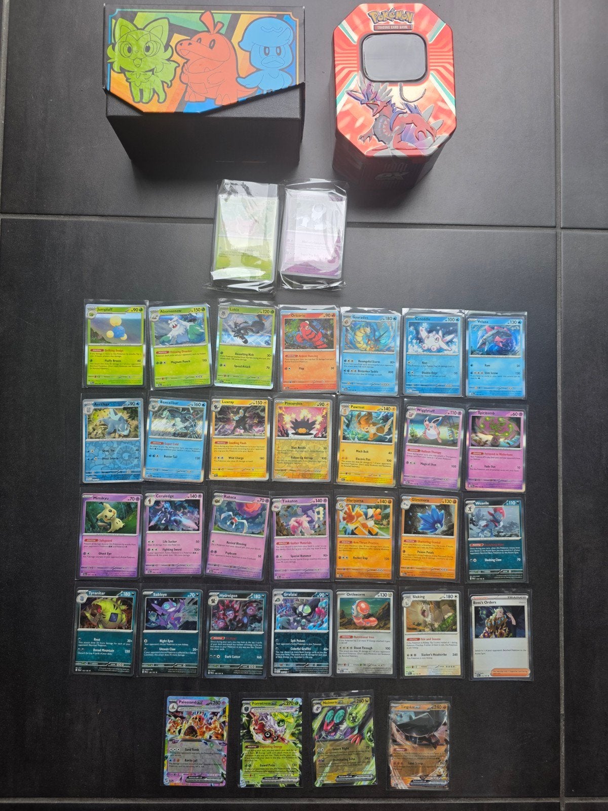 173 Paldea evolved Pokémon kaarten met zeldzame EX kaarten, Ophalen of Verzenden, Gebruikt, Meerdere kaarten