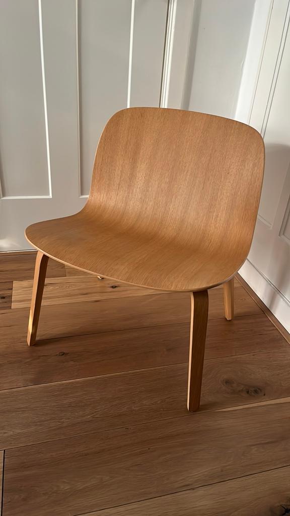 Muuto visu eiken stoel, Huis en Inrichting, Stoelen, Zo goed als nieuw, Eén, Hout, Bruin, Ophalen