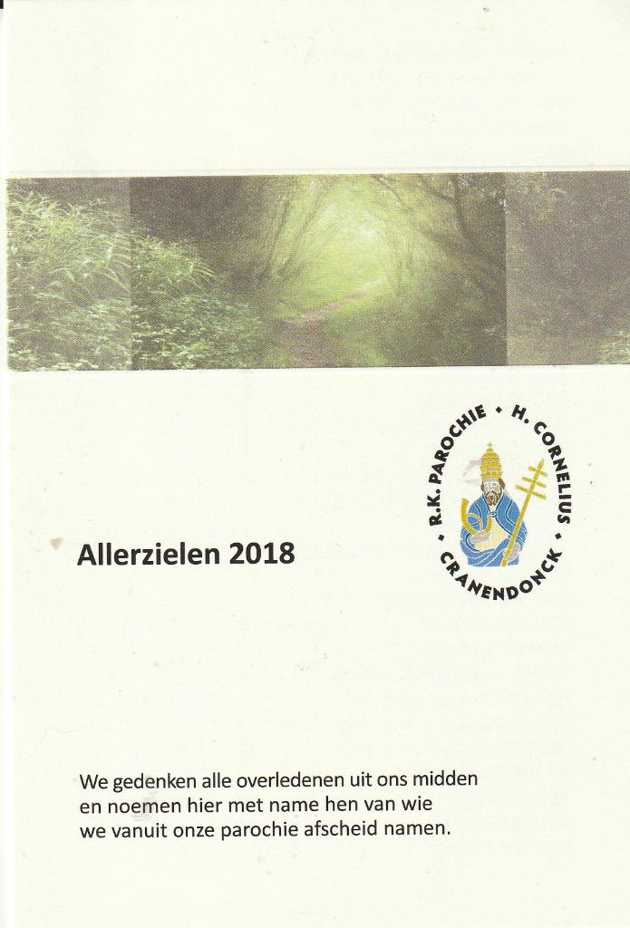 Allerzielen 2018 R.K. Parochie H. Cornelius Cranendonck, Ophalen of Verzenden, Zo goed als nieuw, Kaart of Prent, Christendom | Katholiek