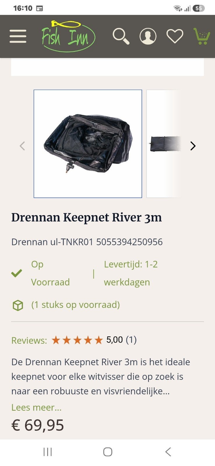 Drennan River Keepnet 3.0m (10ft) - Nieuw, Ophalen, Nieuw, Net of Fuik
