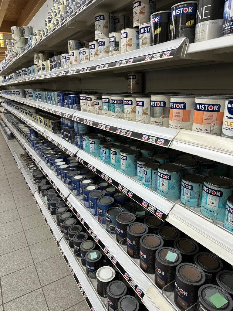 Histor Acryl Hoogglans 6400 SET 3 x 0,75 l – nieuw, Wit, Nieuw, Ophalen of Verzenden, Lak