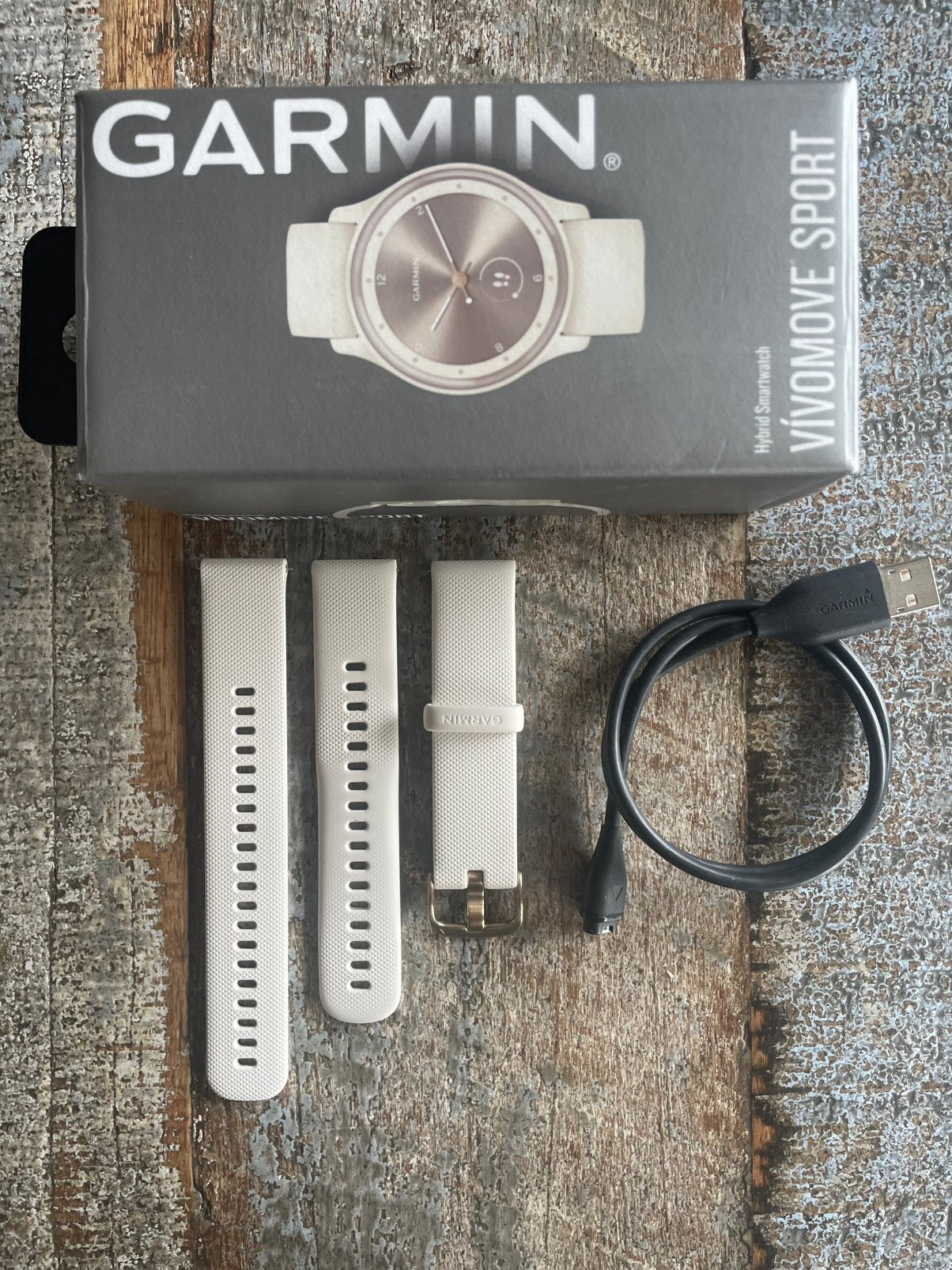 Garmin Vivomove Sport bandjes en oplaadkabel, Ophalen of Verzenden, Gebruikt, Wit