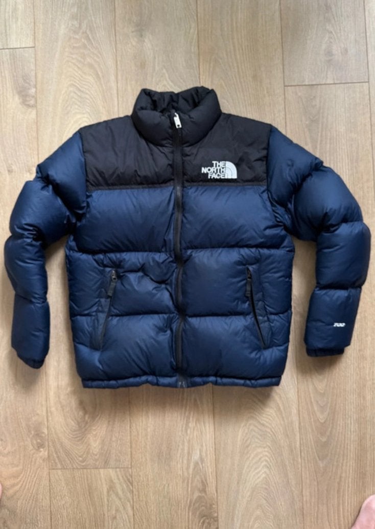 The North Face Nuptse 700 Donsjas - Blauw/Zwart - Maat XL (1, Ophalen, Zo goed als nieuw, Jongen of Meisje