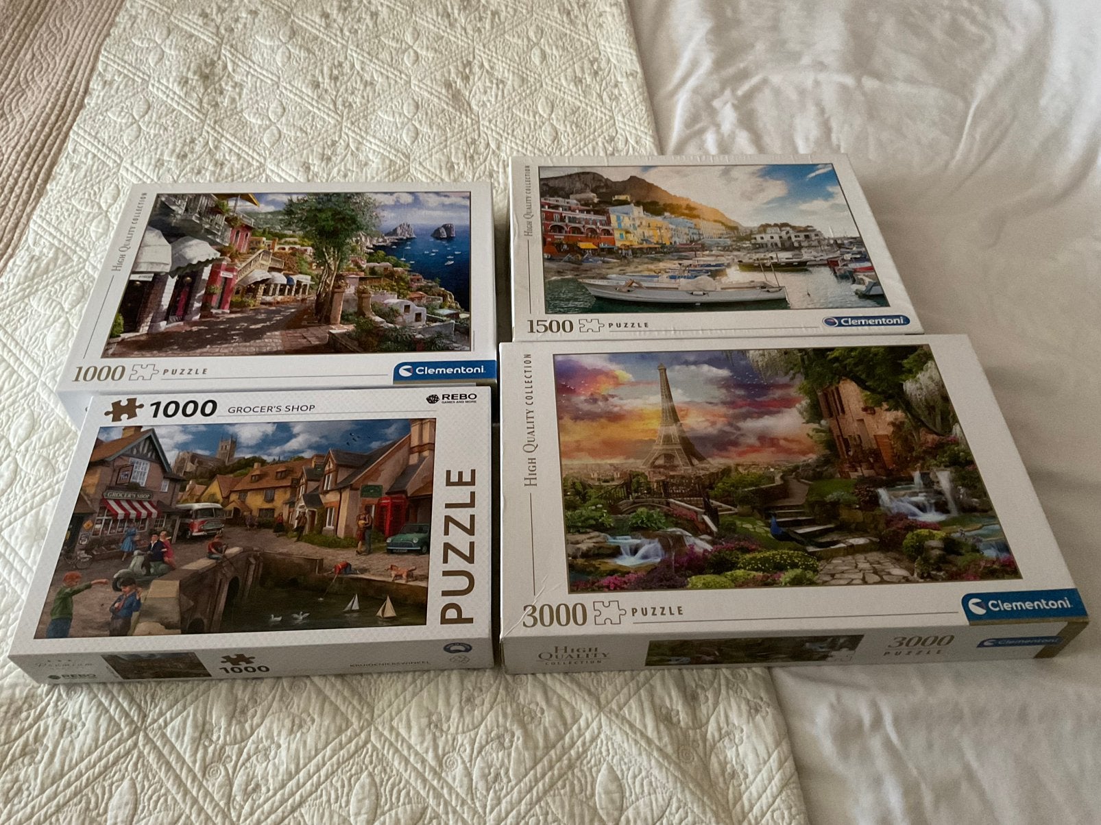 4 heel mooie puzzels compleet, Ophalen of Verzenden, 500 t/m 1500 stukjes, Zo goed als nieuw