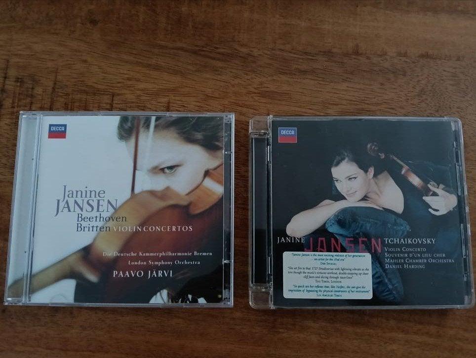 2x Janine Jansen Vioolconcert: Beethoven,Britten,Tchaikovsky, Soloconcert, Inclusief doosje, Ophalen of Verzenden, Zo goed als nieuw