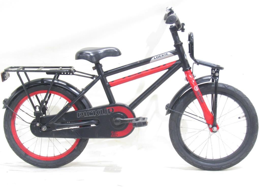 Loekie Pick up zwart jongens 25cm 16inch, Fietsen en Brommers, Fietsen | Jongens, Gebruikt, LOEKIE, Versnellingen