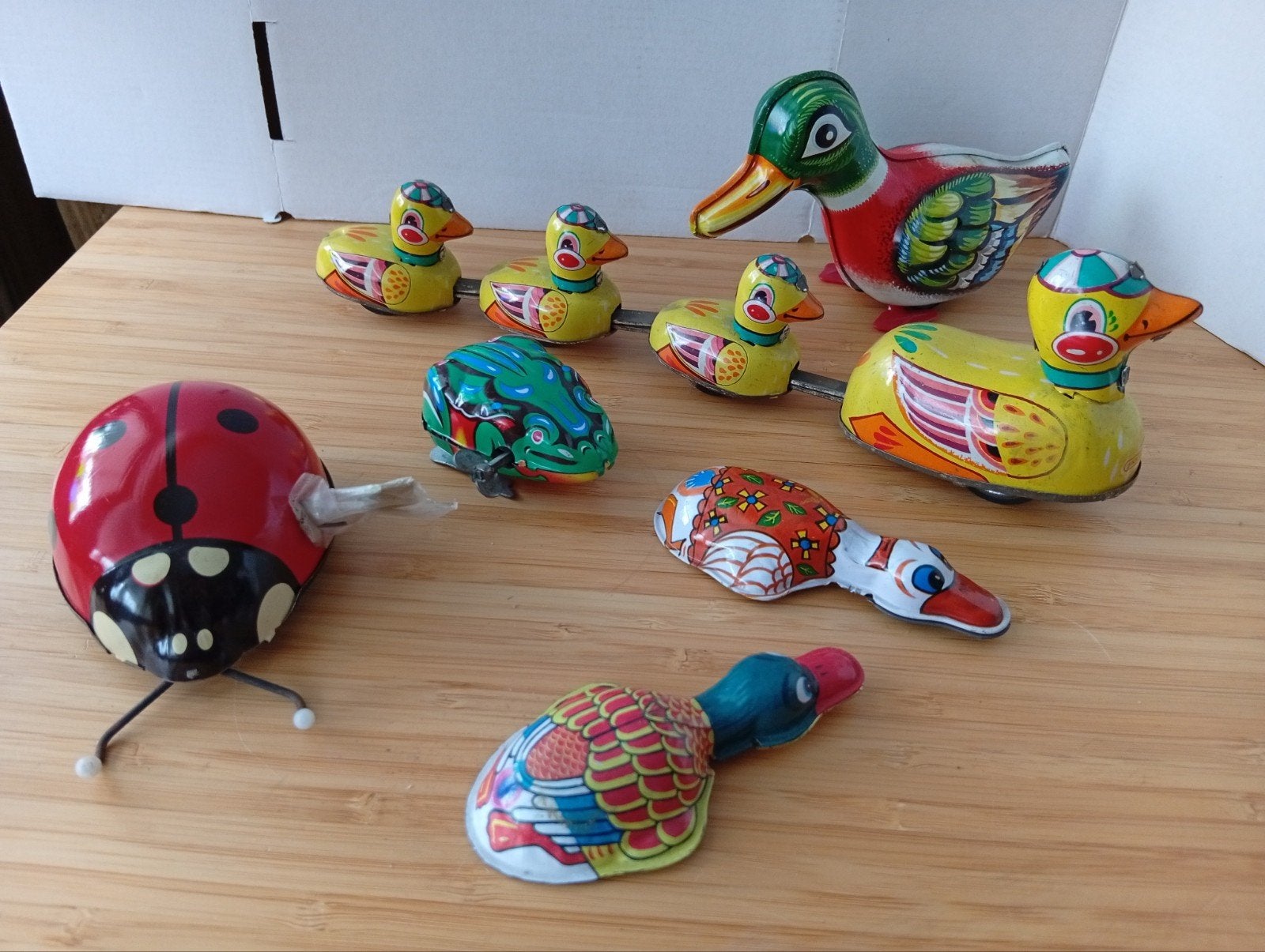 Vintage blikken dieren opwindspeelgoed: eenden, kikkers, Antiek en Kunst, Ophalen of Verzenden