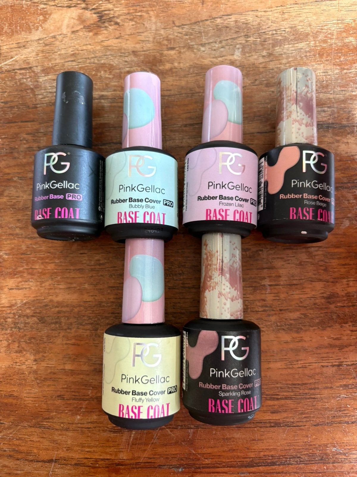 5x rubber base van pink gellac, Ophalen of Verzenden, Zo goed als nieuw, Overige kleuren, Handen en Nagels