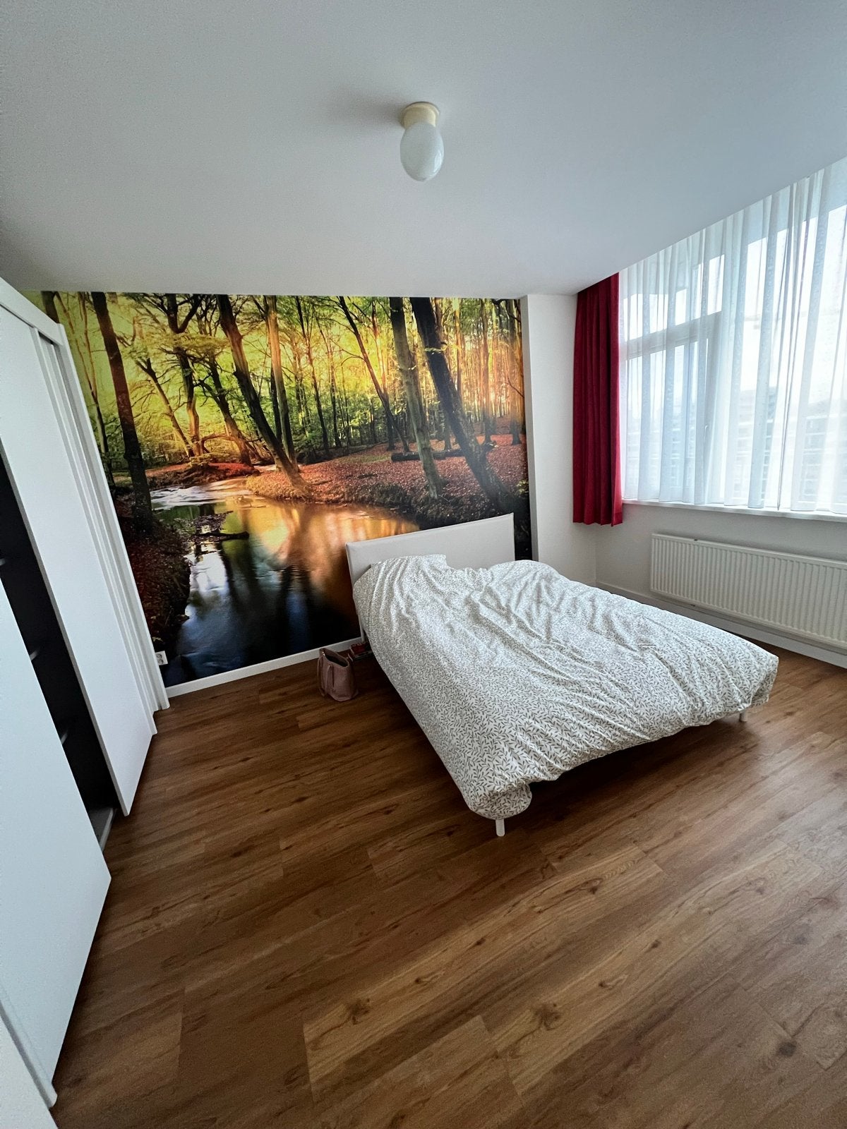 Ikea Slattum bed 140x200, Wit, Tweepersoons, Zo goed als nieuw, Hout