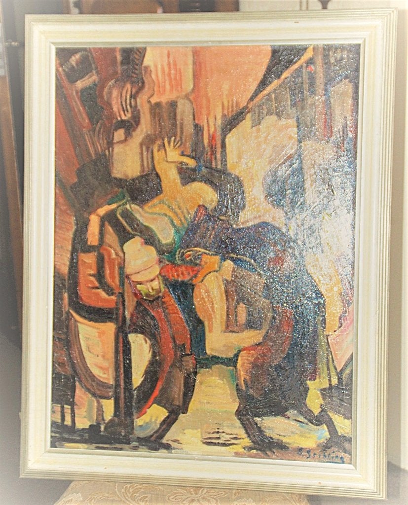 Schilderij van S.Gribling .Amsterdam, Ophalen of Verzenden