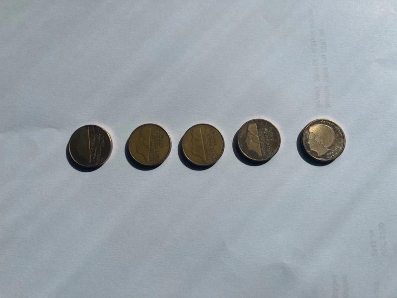 5x 5 Gulden munt, 1988, 1989, 1990, 1991 en EK 2000, Postzegels en Munten, Munten | Nederland, Ophalen of Verzenden, Koningin Beatrix