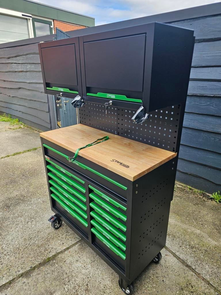 Gereedschapswagen met werkblad en opbergkasten, Ophalen of Verzenden, Zo goed als nieuw