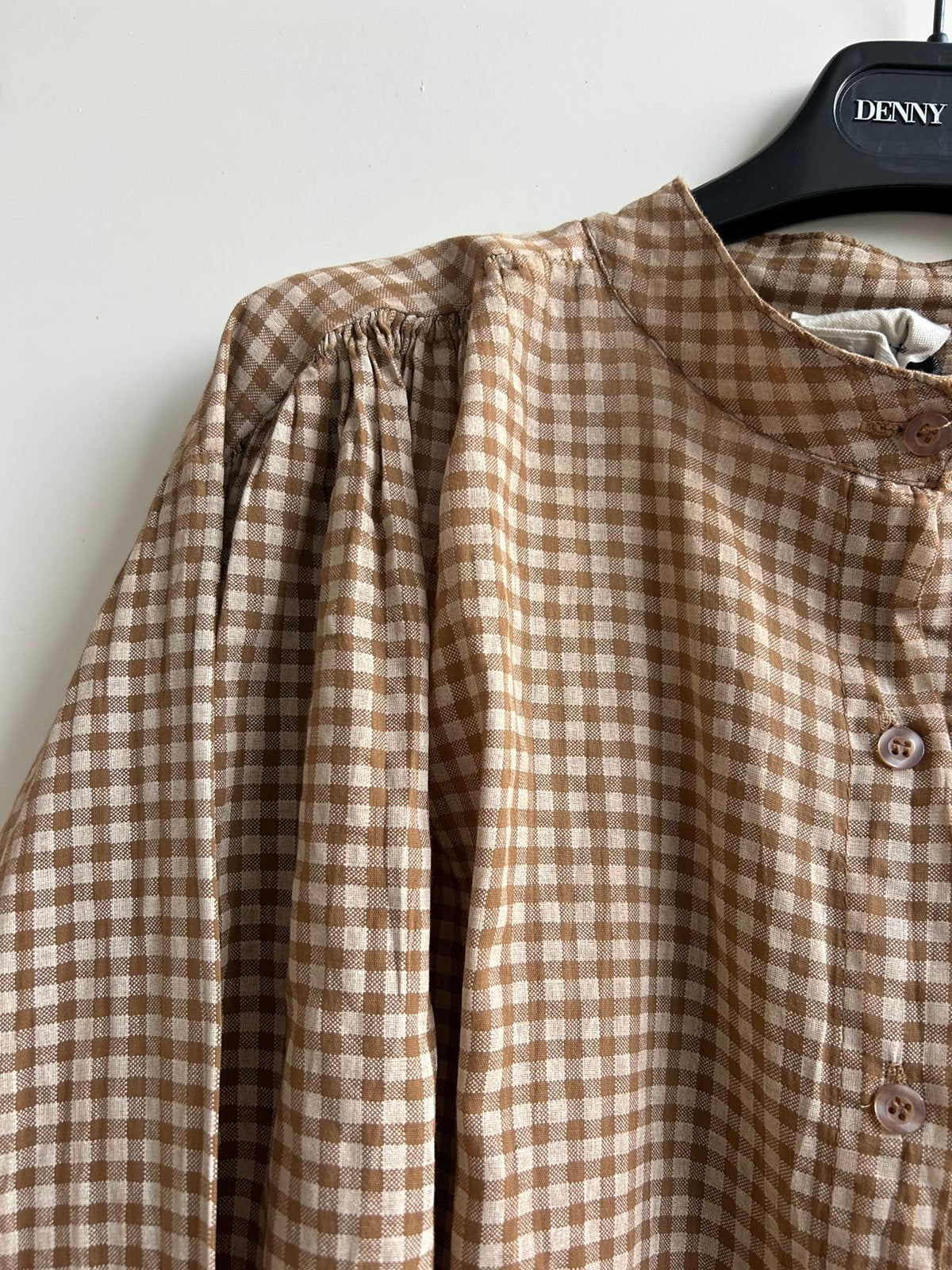 GARCONNE losvallende blouse ruitje camel mt TU, Kleding | Dames, Blouses en Tunieken, Verzenden, Parijs, Nieuw, Garconne