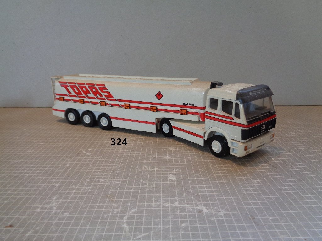 lion mb met topas trailer, Ophalen of Verzenden, Zo goed als nieuw, Bus of Vrachtwagen, Lion Toys