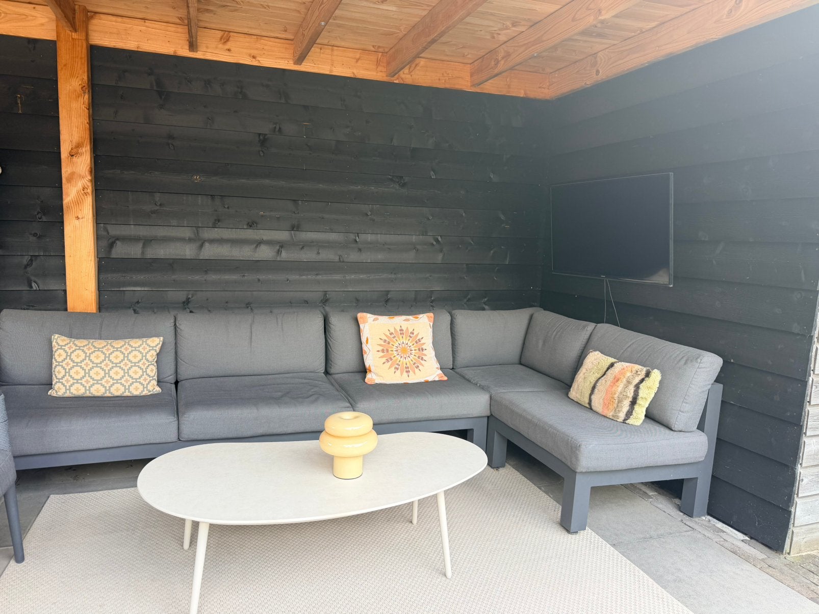 Grijze Bellagio Campazzo hoekbank loungeset 4-delig + stoel, Tuin en Terras, Ophalen, 5 zitplaatsen, Aluminium, Zo goed als nieuw