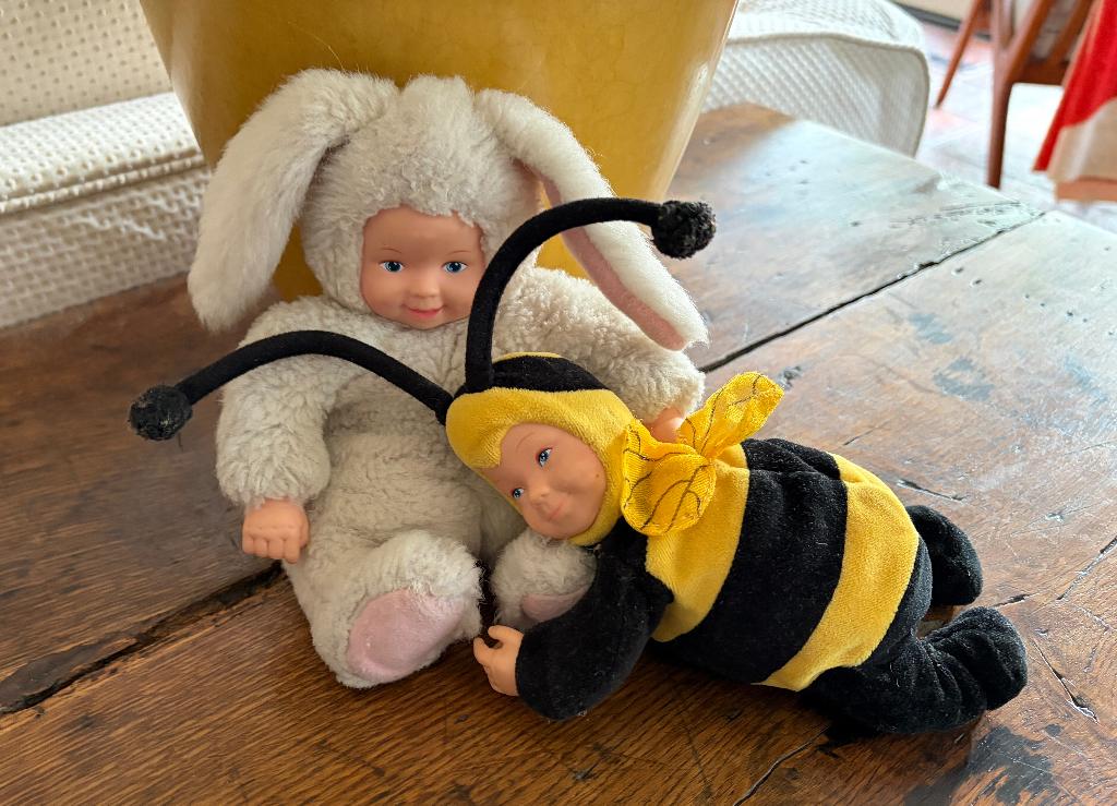 Anne Geddes popje konijn en bij, Ophalen of Verzenden, Gebruikt, Pop