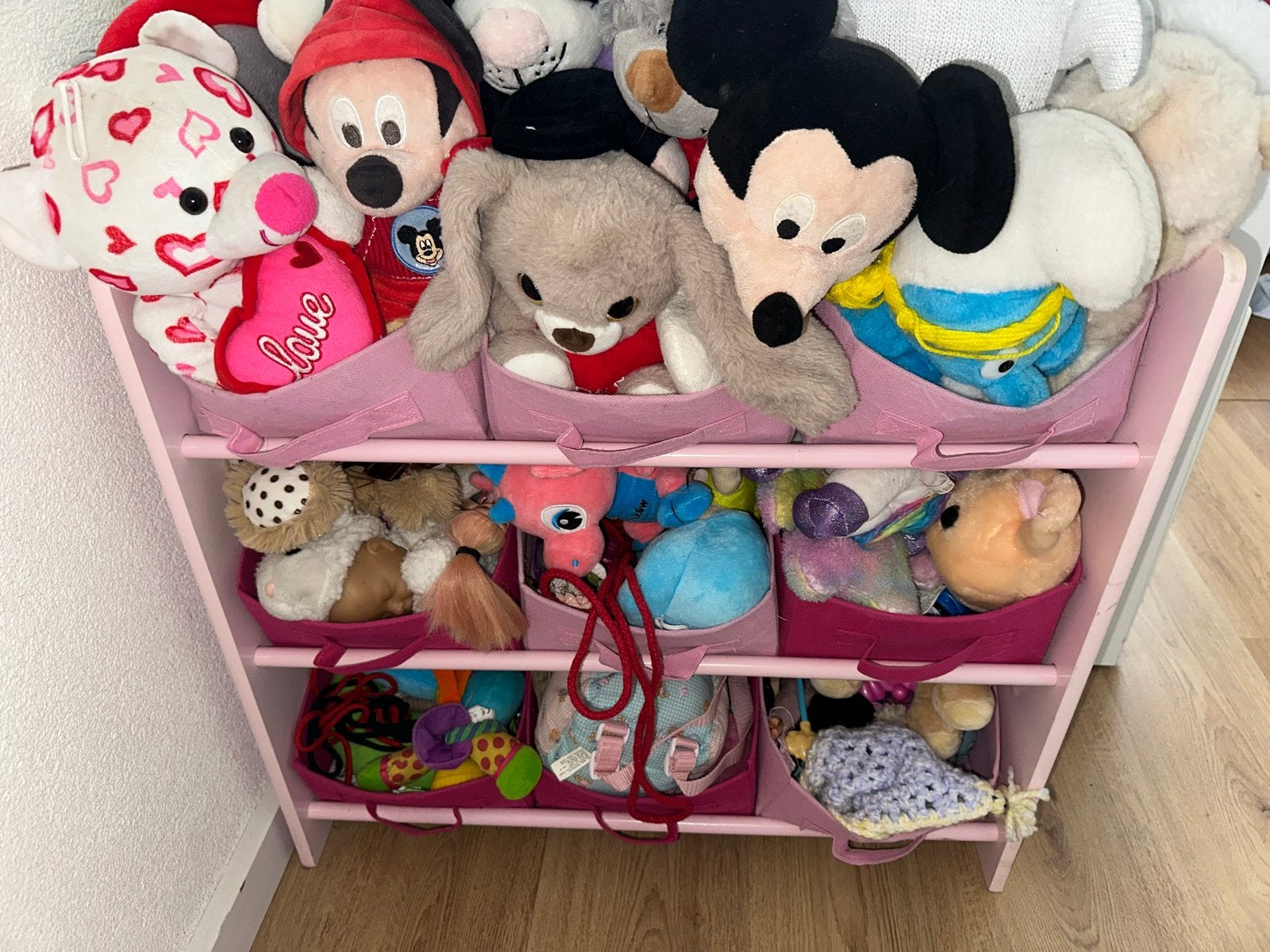 Roze speelgoedrek met eenhoorn en opbergbakken, Kinderen en Baby's, Speelgoed | Knuffels en Pluche, Ophalen, Gebruikt, Overige merken