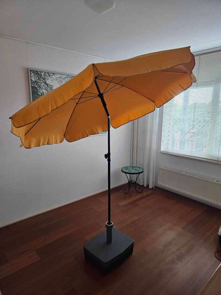Parasol, Tuin en Terras, Parasols, Ophalen, Zo goed als nieuw, Parasolvoet, Kantelbaar