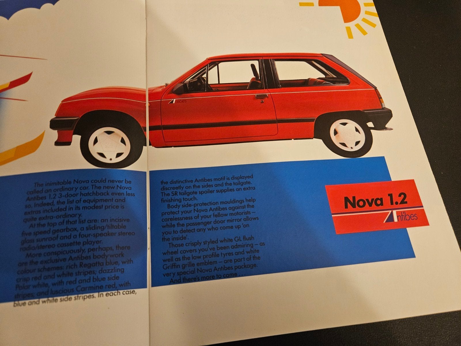 Brochure Vauxhall Nova, Astra & Cavalier Antibes Lim.Ed. '86, Ophalen of Verzenden, Zo goed als nieuw, Overige merken