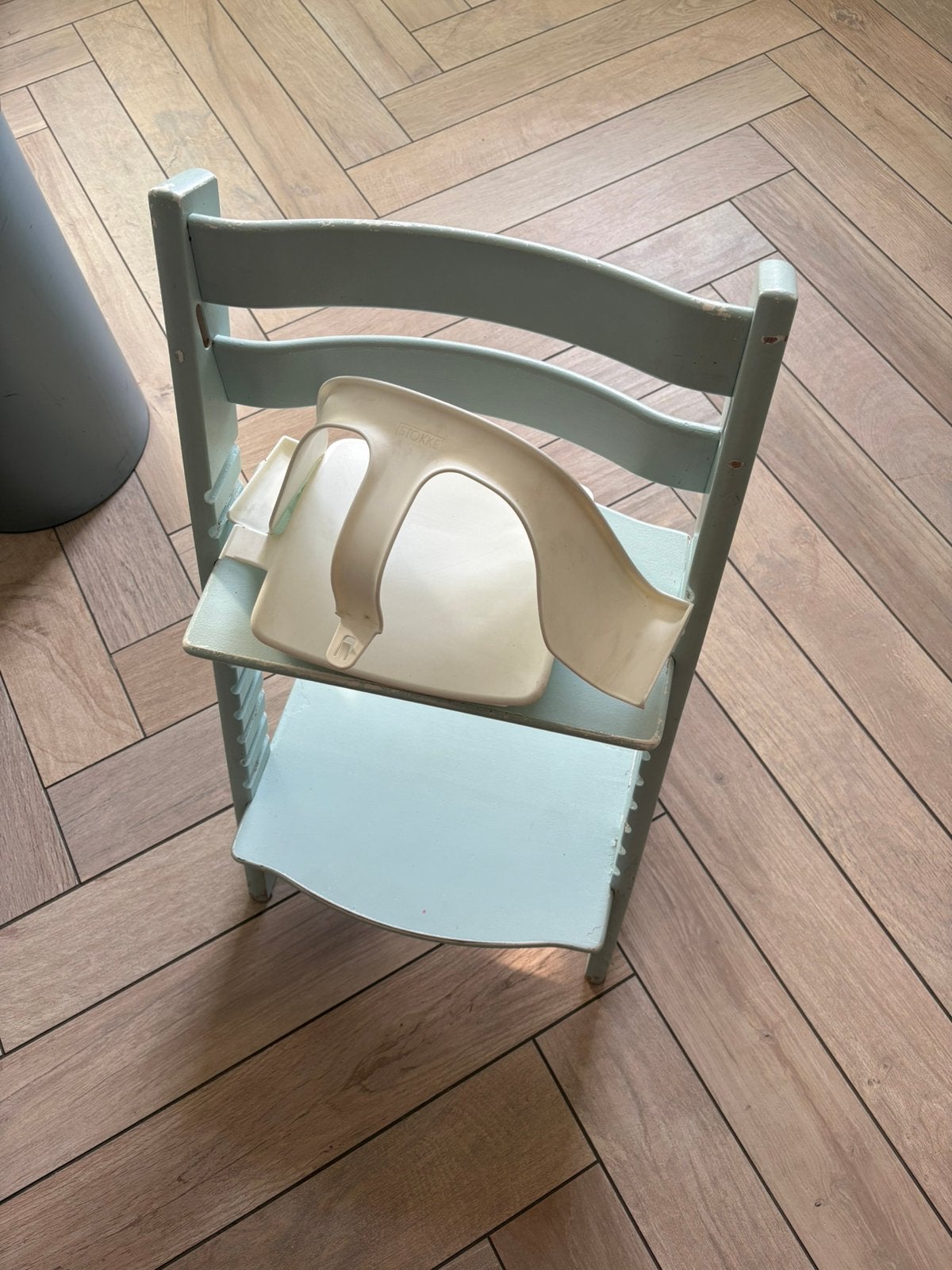 Stokke trip trap stoel mint turquoise baby set verkleiner, Kinderen en Baby's, Kinderstoelen, Ophalen, Zo goed als nieuw, Meegroeistoel
