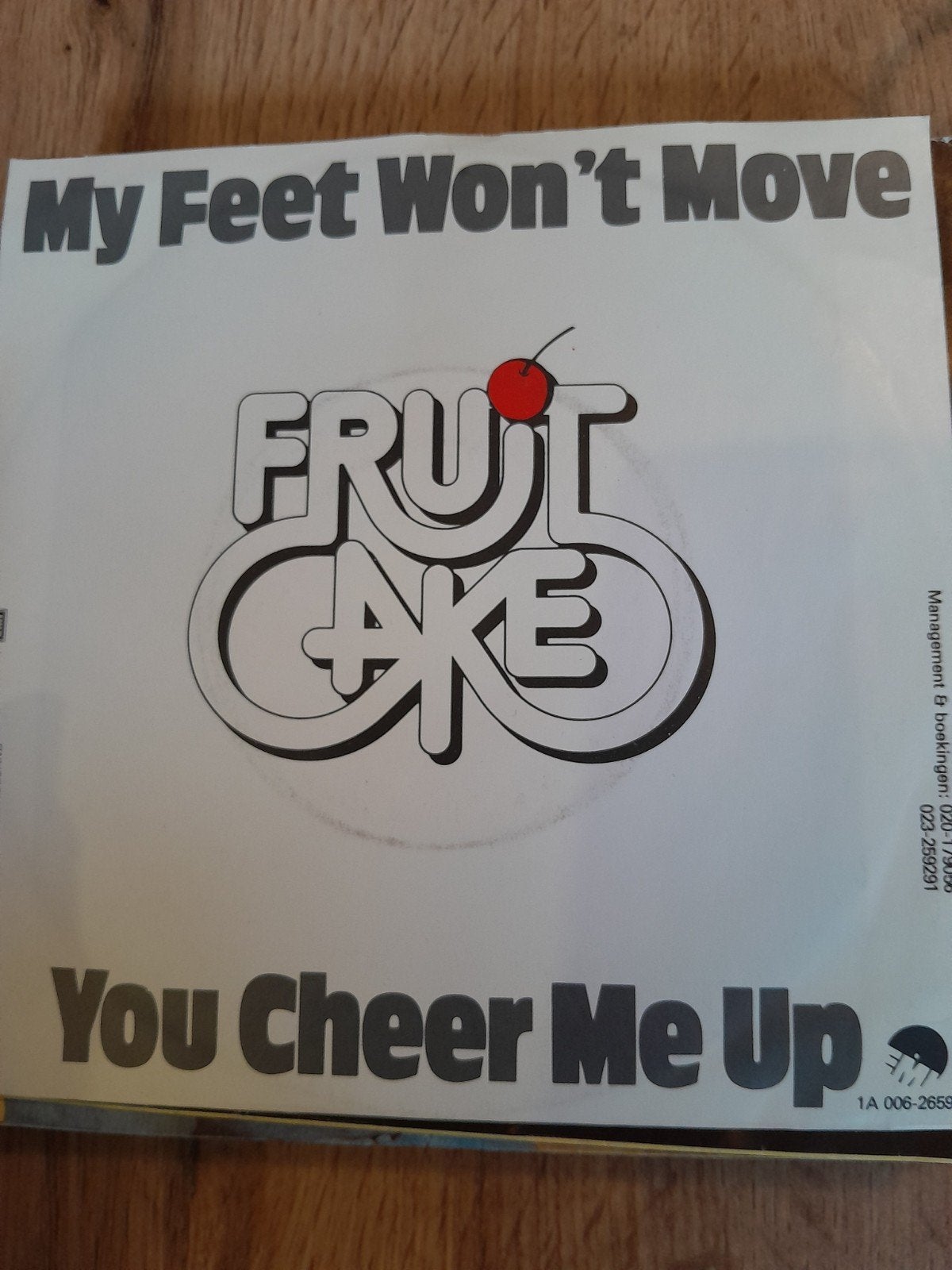 fruitcake 7inch my feet won,t move, Cd's en Dvd's, Ophalen of Verzenden, Zo goed als nieuw, Pop