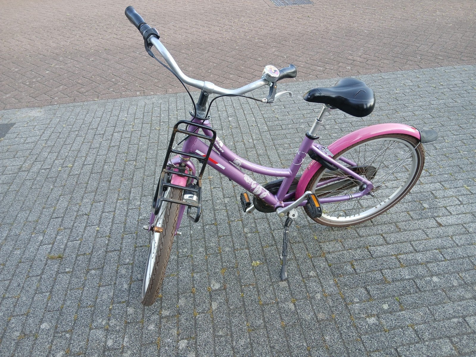 Batavus meisjesfiets 24 inch - Paars/Roze, Fietsen en Brommers, Fietsen | Meisjes, Ophalen, Gebruikt, 24 inch, Handrem
