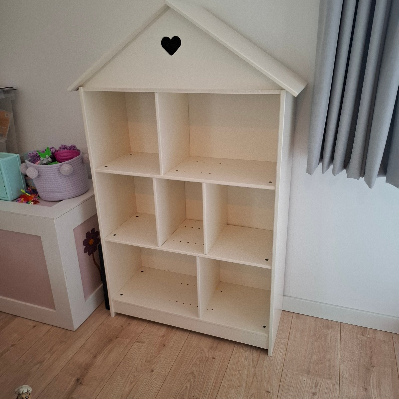 Witte boekenkast  ( poppenhuis) voor Kinderkamer, Ophalen, Gebruikt, 100 tot 150 cm, 50 tot 100 cm