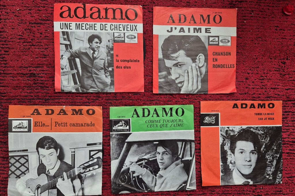 singles Adamo 5 stuks chanson, Gebruikt, Verzenden, 7 inch, Pop