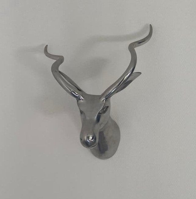 Hertenkop (wanddecoratie) Aluminium gepolijst, nieuw, Metaal, Zilver, Nieuw, Ophalen of Verzenden