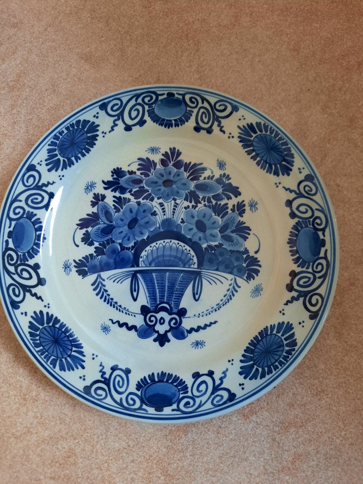 Porceleyne Fles Delft bordje uit 1915, puntgaaf, 25,5 cm, Ophalen of Verzenden