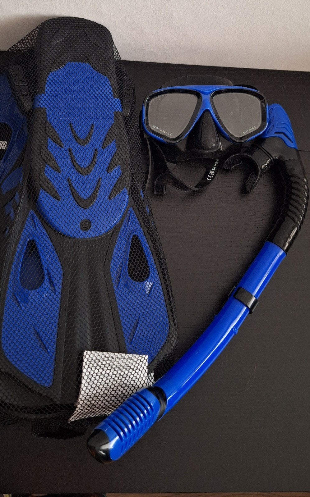 Nieuwe snorkelset L/XL - masker, snorkel en vinnen, Watersport en Boten, Ophalen, Nieuw, Duikbril of Snorkel