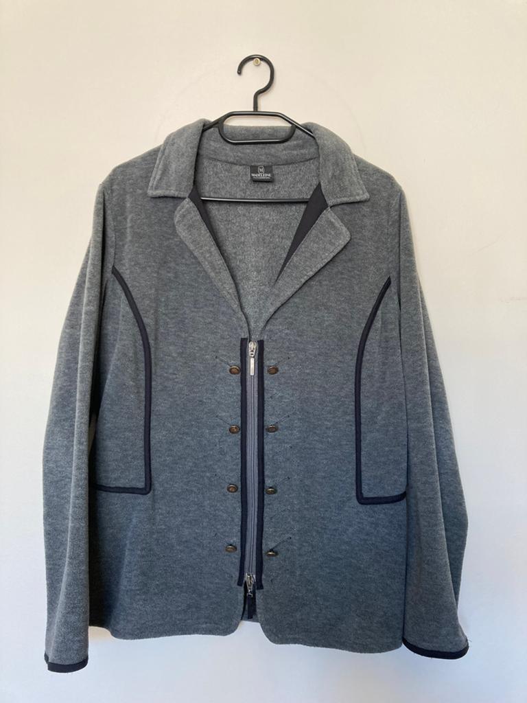 Madeleine 44 Tecnopile fleece jasje grijs rits blazer, Maat 42/44 (L), Ophalen of Verzenden, Grijs, Gedragen
