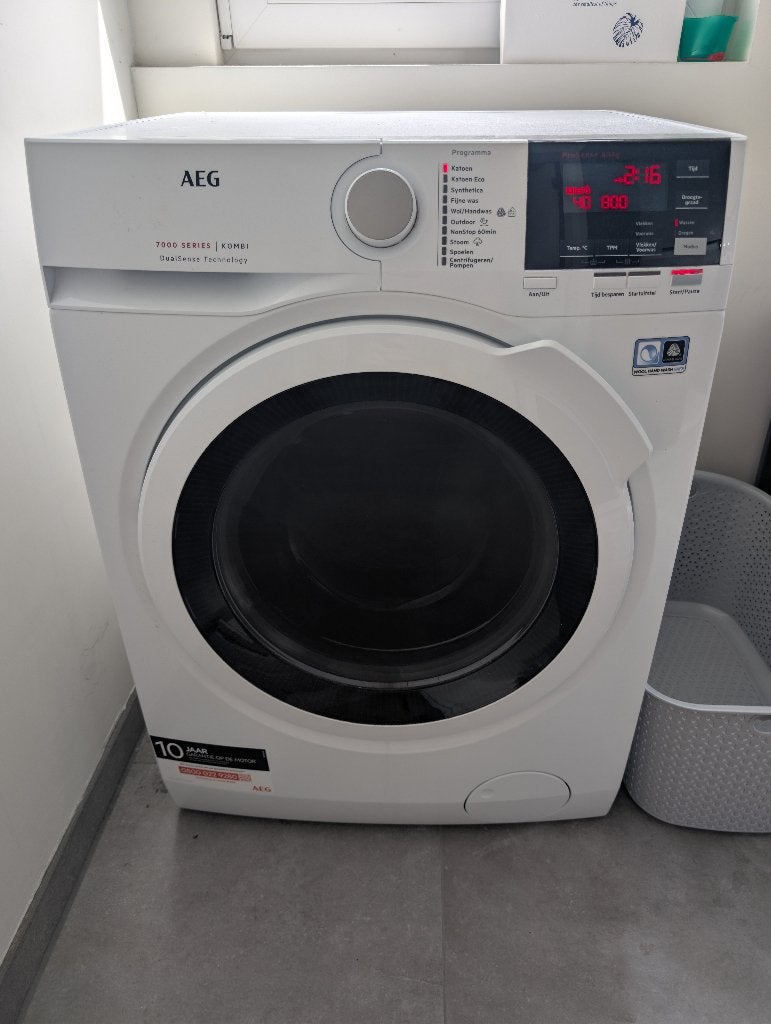 AEG Was-droogcombinatie 8kg/4kg, 8 tot 10 kg, Ophalen, Zo goed als nieuw, 85 tot 90 cm