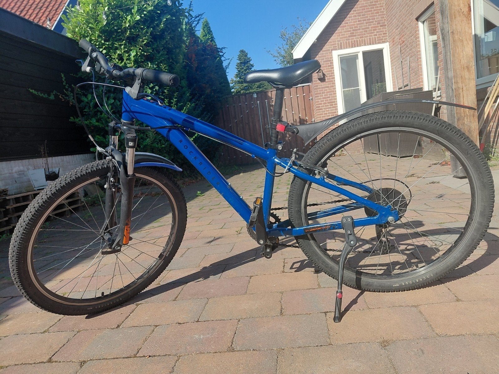 Rockrider ST 500 Mountainbike - Blauw - 26 inch - 9 tot 12 j, Fietsen en Brommers, Gebruikt, Velgrem, Overige merken, Ophalen