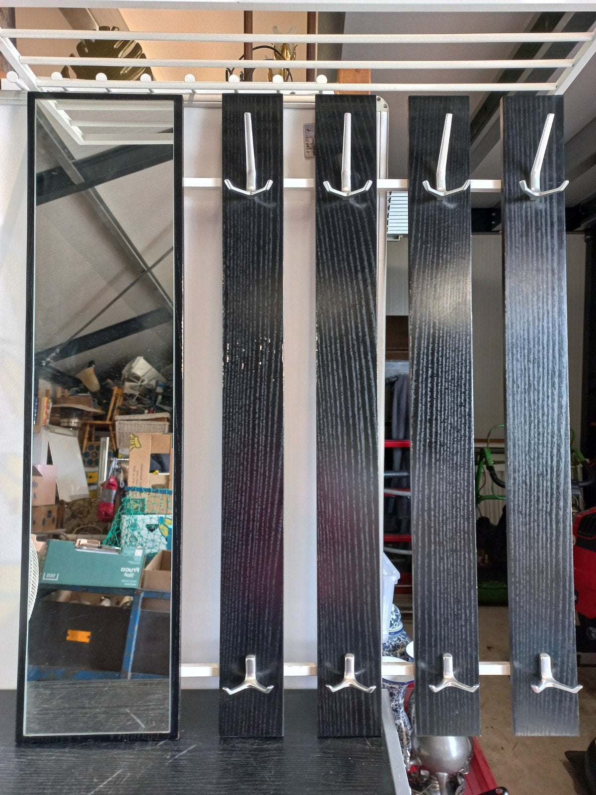 Kapstok met spiegel en 8 haken, 103x87 cm, Overige materialen, Gebruikt, 100 tot 150 cm, Ophalen