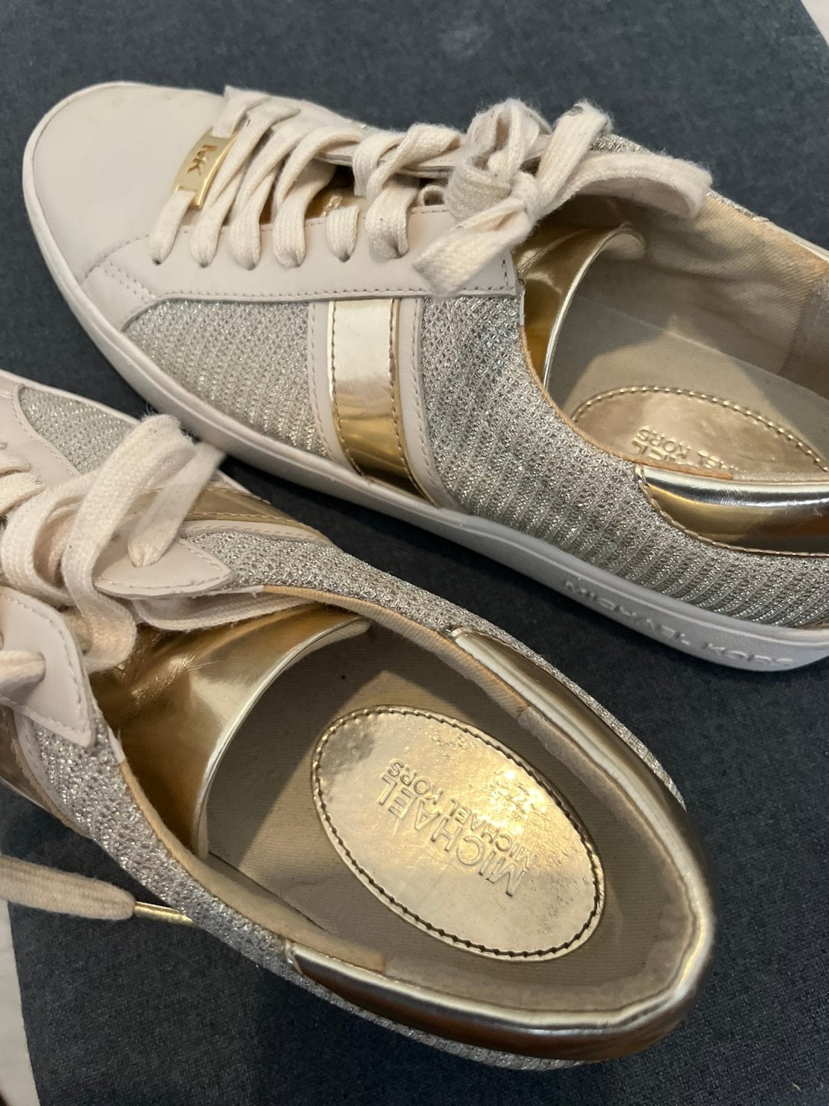 Michael Kors dames sneakers wit/goud - maat 38, Ophalen of Verzenden, Zo goed als nieuw, Wit