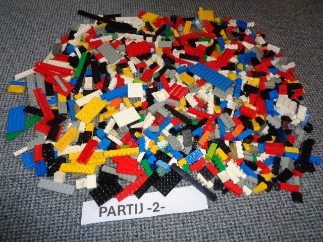 Partij 2=1000x Lego stenen + dakpannen + plaatjes gemengd, Lego, Lego, Gebruikt, Lego