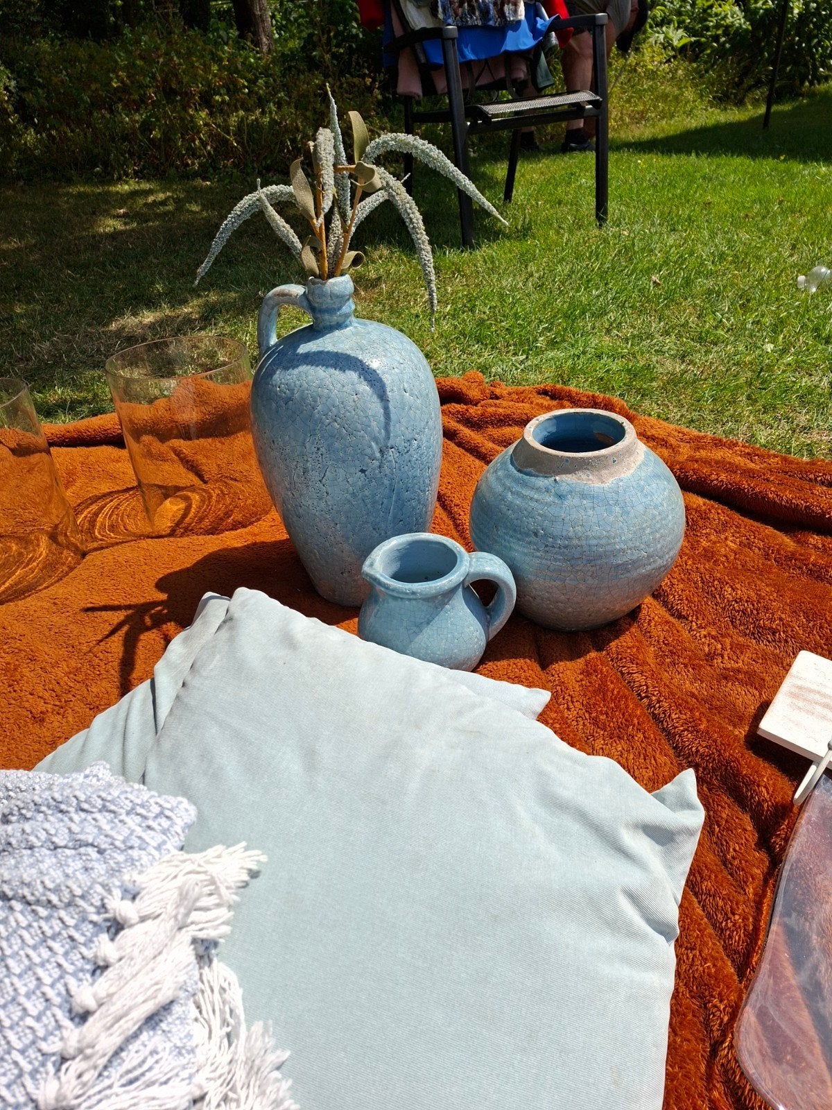 Brynxz woondecoratie set - vazen, potten en kussens, Ophalen, Blauw, Steen/keramiek, Landelijk