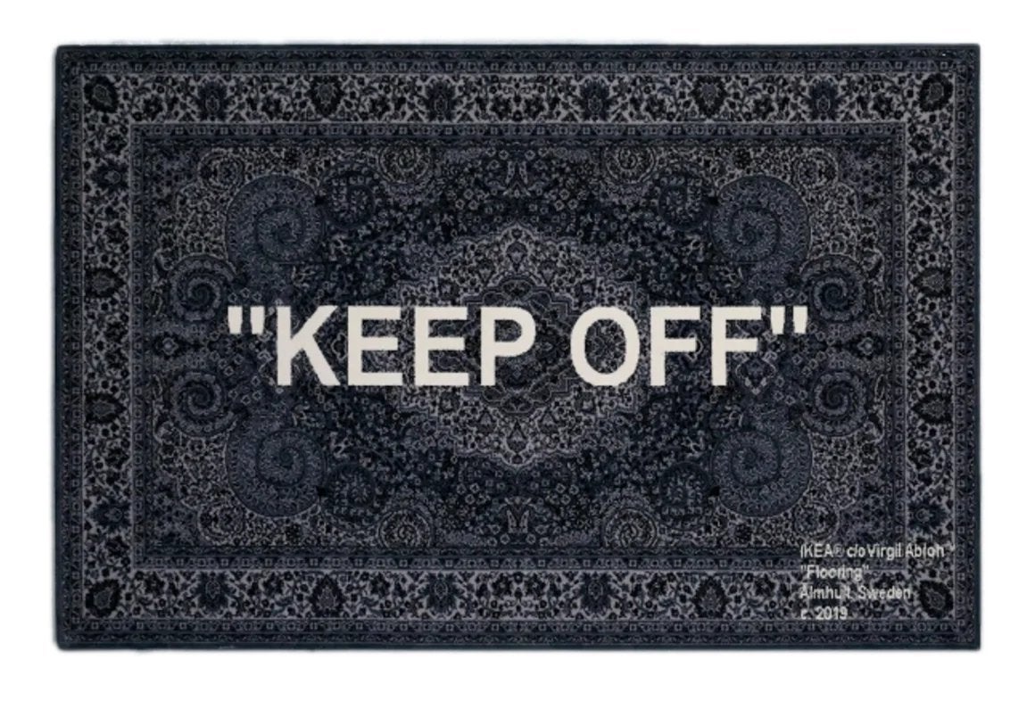 IKEA x Virgil Abloh "KEEP OFF" vloerkleed Off-White ( nieuw), 100 tot 150 cm, Ophalen of Verzenden, Grijs, Rechthoekig