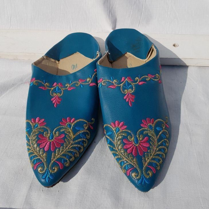 Grappige oostere muiltjes. Mt 37 Merk sara, Blauw, ., Zo goed als nieuw, .
