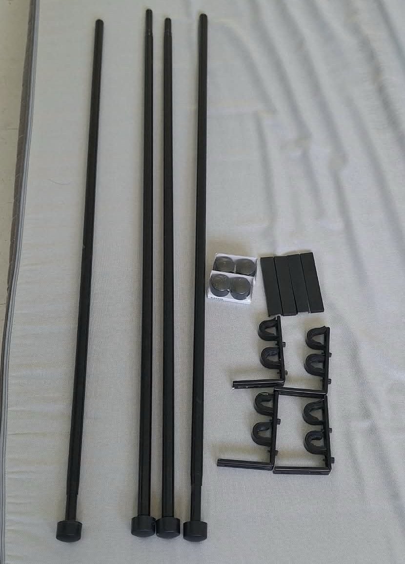 2x Dubbele Verstelbare Gordijnroeden Zwart (120-210 cm), Ophalen, Inclusief montageonderdelen, Gebruikt, Zwart