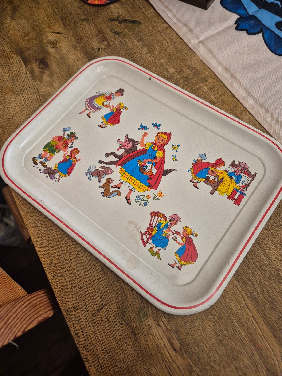 Vintage Roodkapje dienblad - sprookjes thema, Antiek en Kunst, Ophalen of Verzenden