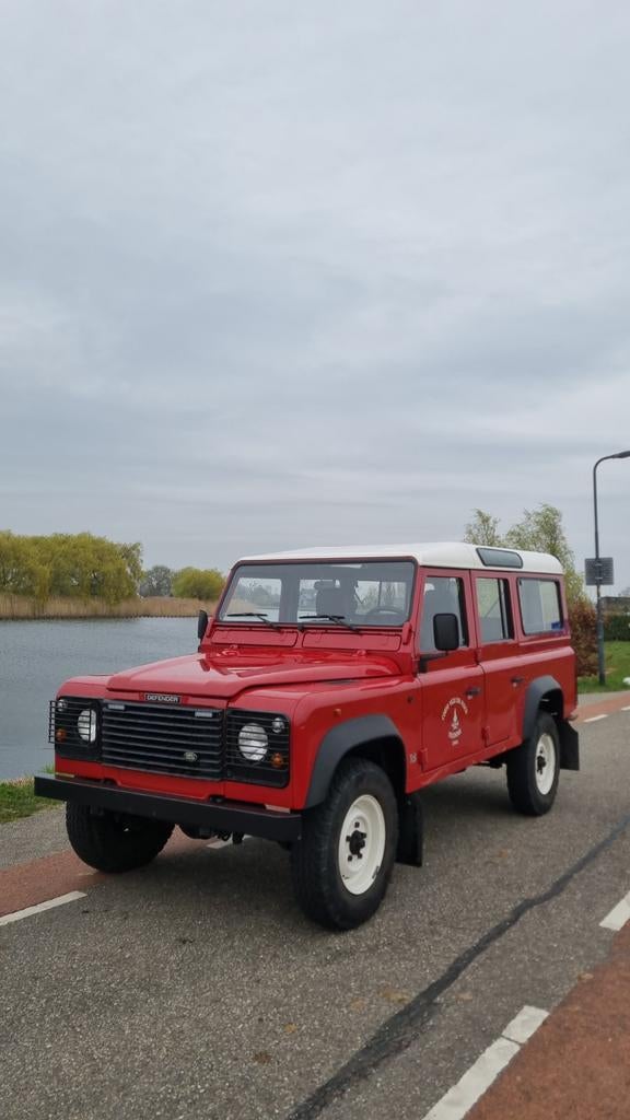 1996 Land Rover Defender 110 300tdi brandweer, Auto's, Land Rover, Diesel, Te koop, Rood, Defender