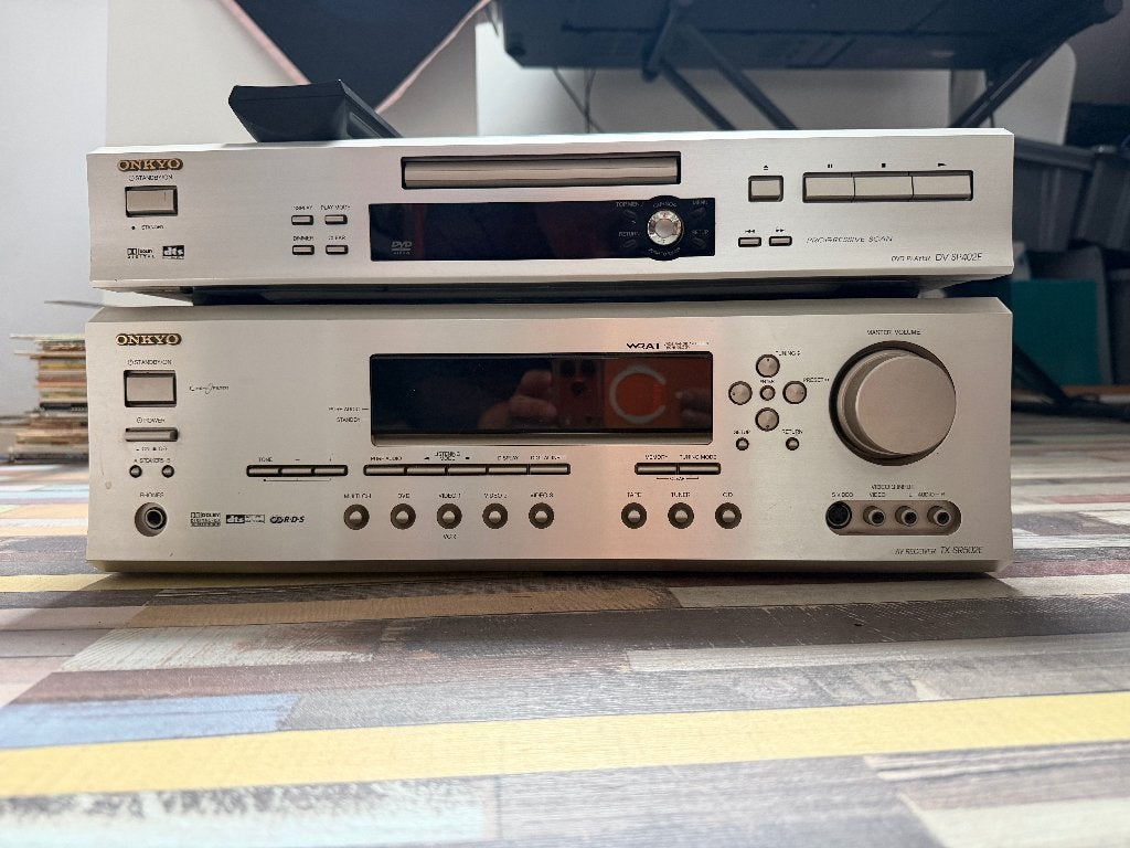 ONKYO TX-SR502E + DV-SP402E – AV Receiver + DVD-speler, Gebruikt, Ophalen of Verzenden, 120 watt of meer, Onkyo