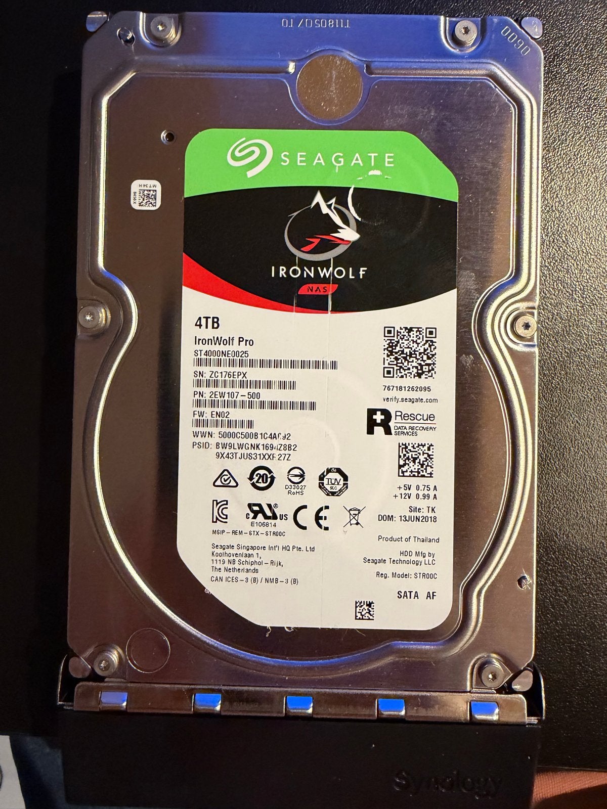 Seagate IronWolf 4TB SATA HDD (3.5 inch), Computers en Software, Ophalen, Intern, Gebruikt, Desktop