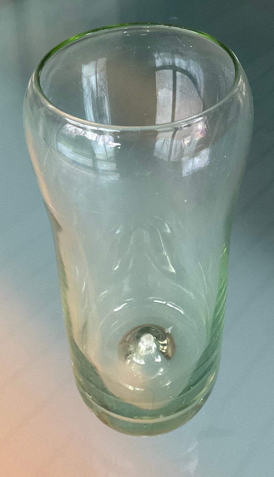 Andries Dirk Copier - groen bekerglas ca.1923 - Leerdam glas, Antiek en Kunst, Antiek | Glas en Kristal, Ophalen of Verzenden
