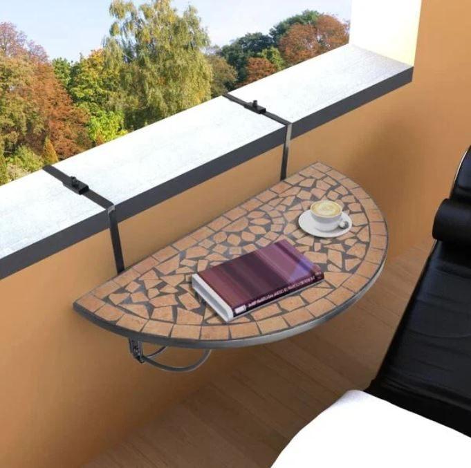 Balkontafel hangtafel mozaiek steen inklapbaar GRATIS BZRGD!, Verzenden, Rond, Nieuw, Nvt