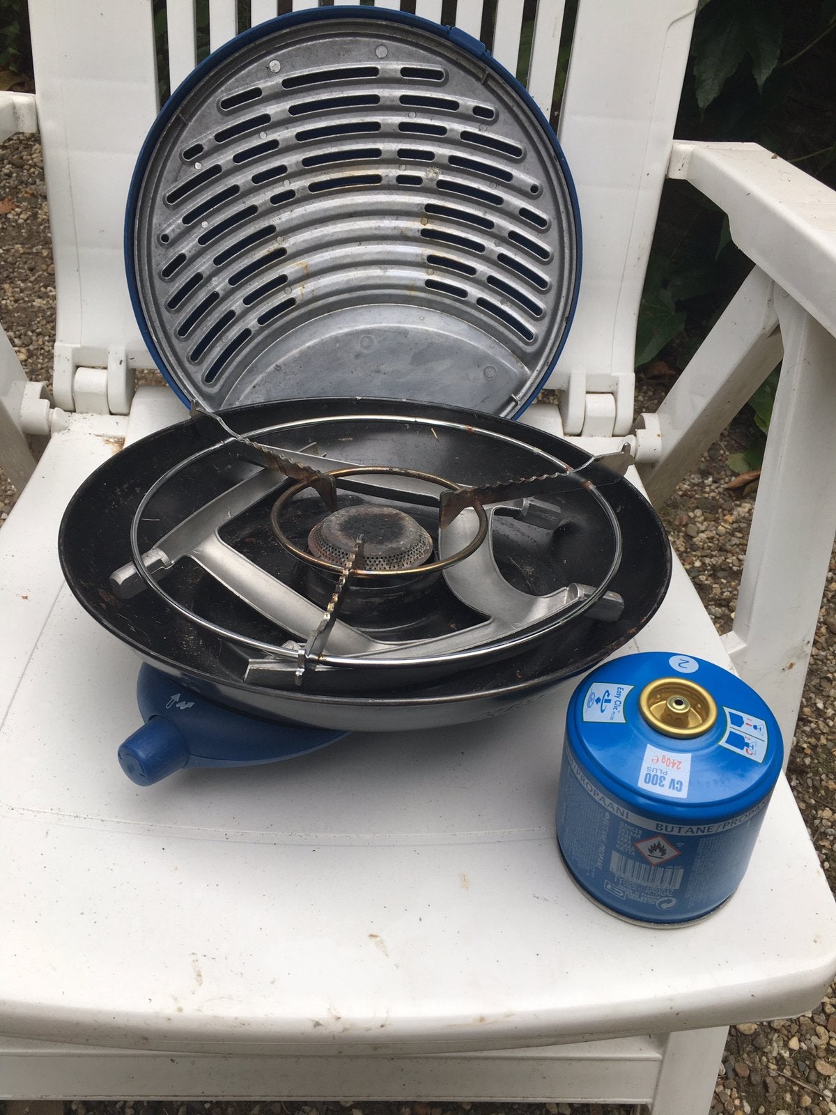 Camping gas stel, Ophalen of Verzenden, Gebruikt