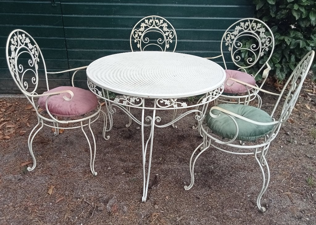 BROCANT SIERLIJK METALEN TUINSET SERRESET WIT, Ophalen, Gebruikt, Tuinset, Eettafel