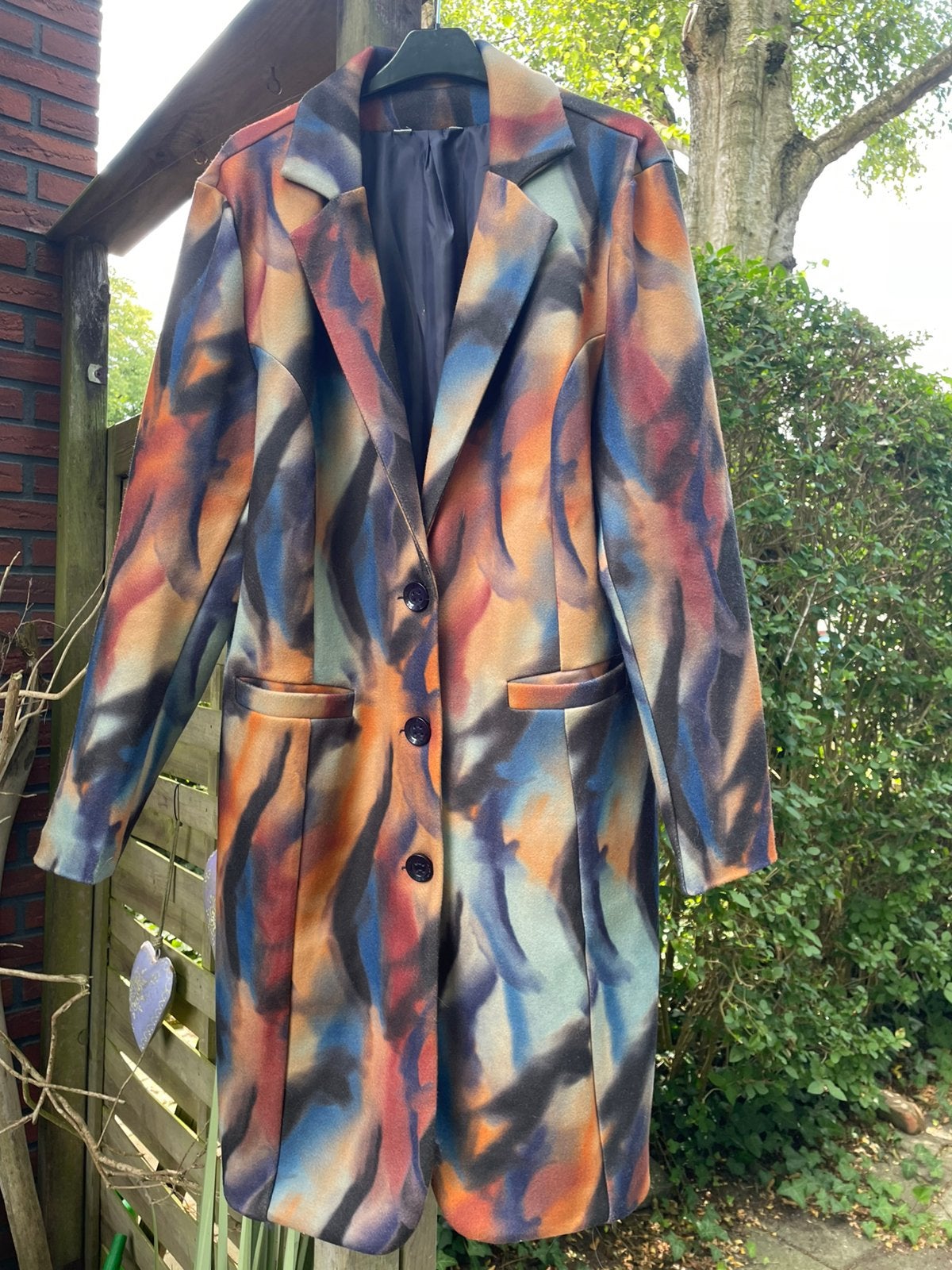 Kleurrijke  dames  jas   mt 42, Ophalen of Verzenden, Zo goed als nieuw, Maat 42/44 (L), Overige kleuren